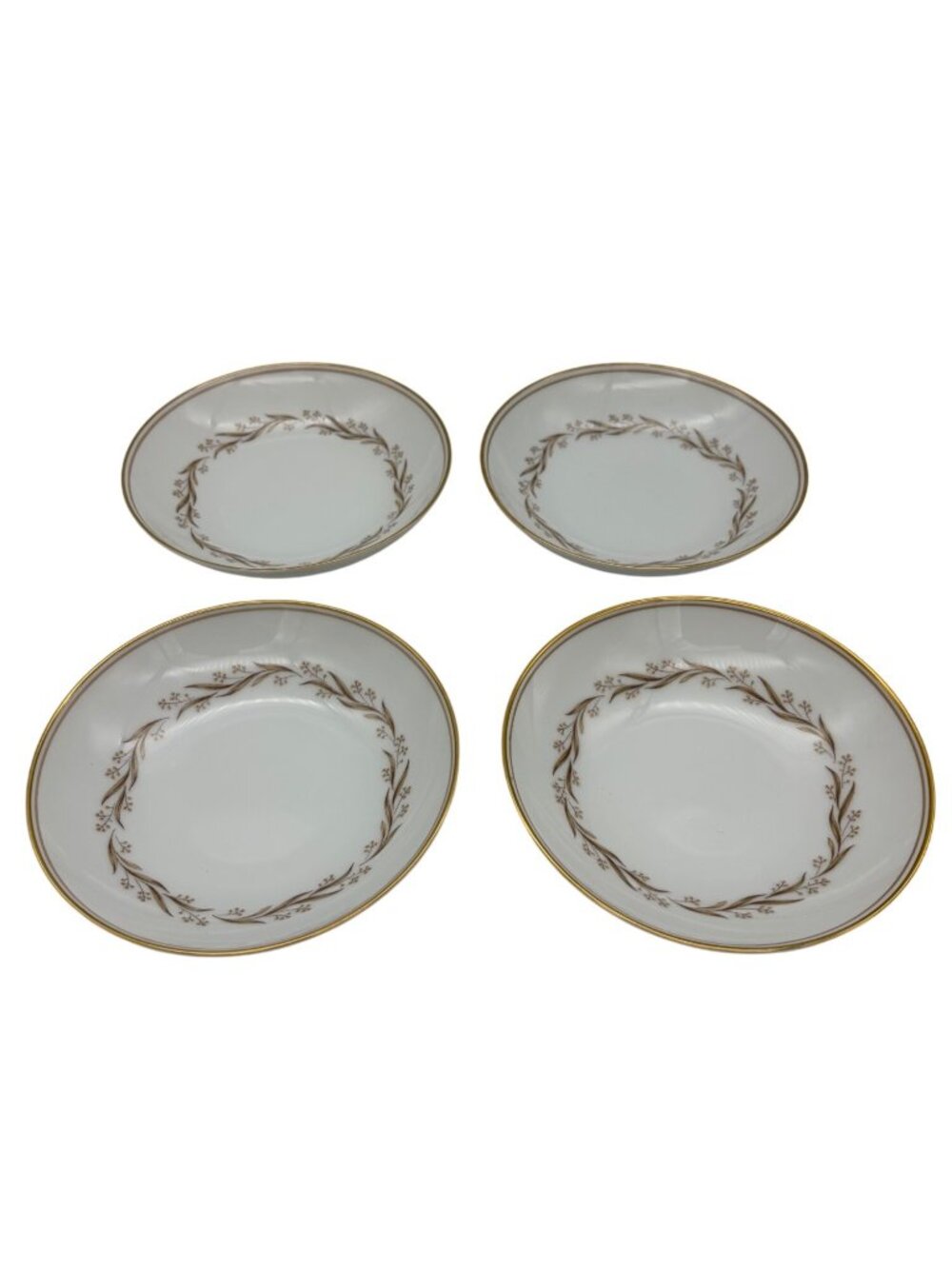 Vintage Noritake Laurel 5903 Fruit Bowls Set Of 4 5.5" Gold Trim Japan China MCM